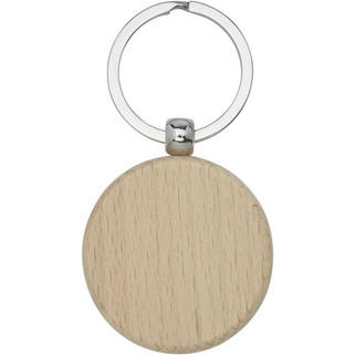 Giovanni beech wood round keychain - EgotierPro 118120