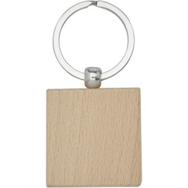 EgotierPro 118121 - Gioia beech wood squared keychain