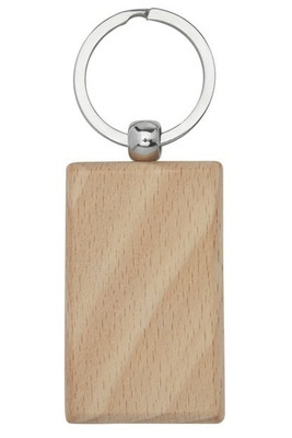 Prostokątny brelok do kluczy Gian z drewna z brzozy - EgotierPro 118122
