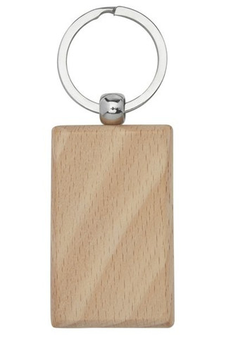 Gian beech wood rectangular keychain - EgotierPro 118122
