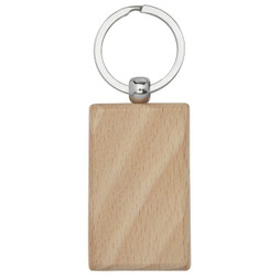 EgotierPro 118122 - Gian beech wood rectangular keychain