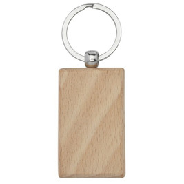 EgotierPro 118122 - Gian beech wood rectangular keychain