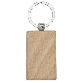Gian beech wood rectangular keychain - EgotierPro 118122