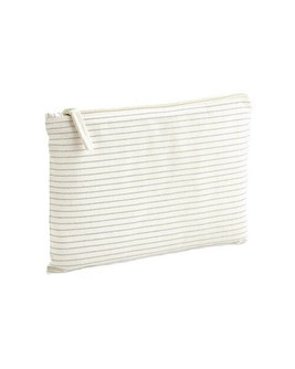 Westford mill W253 - Eco-Friendly Striped Organic Cotton Zipper Pouch