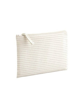 Westford mill W253 - Eco-Friendly Striped Organic Cotton Zipper Pouch