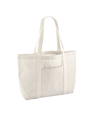 Westford mill W255 - Eco-Friendly Striped Organic Cotton Tote Bag
