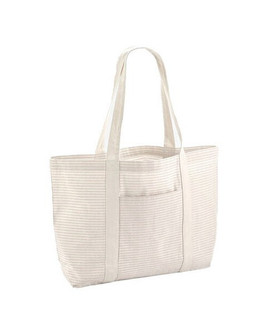 Westford mill W255 - Eco-Friendly Striped Organic Cotton Tote Bag