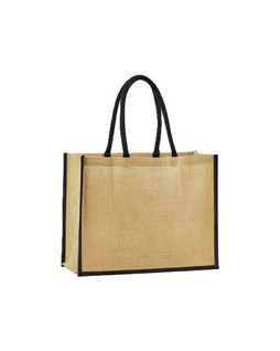 Westford mill W470 - Eco-Friendly Starched Jute Shopper with Cotton Handles
