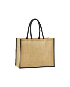Westford mill W470 - Eco-Friendly Starched Jute Shopper with Cotton Handles