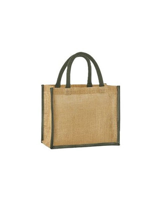 Westford mill W473 - Eco-Friendly Starched Jute Tote with Cotton Handles