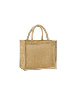 Westford mill W473 - Eco-Friendly Starched Jute Tote with Cotton Handles