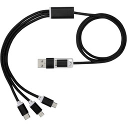 EgotierPro 124180 - Versatile 5-in-1-latauskaapeli kaksoistulolla