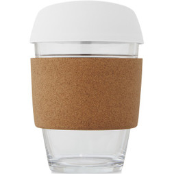 EgotierPro 100665 - Eco-Friendly Borosilicate Glass Tumbler with Cork Grip