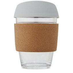EgotierPro 100665 - Lidan Borosilikatglas Tumbler med Kork og Silikone Låg