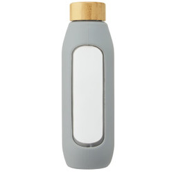 EgotierPro 100666 - Tidan 600 ml drikkeflaske i borosilikatglas med silikonegreb