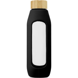 EgotierPro 100666 - Garrafa de Vidro Borossilicato com Tampa de Bambu 600ml