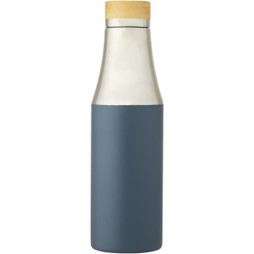 EgotierPro 100667 - Bouteille Isotherme en Acier Inoxydable avec Couvercle Bambou