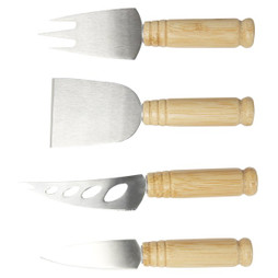 EgotierPro 113303 - Cheds 4-piece bamboo cheese set