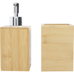 EgotierPro 126195 - Ensemble 3 pièces pour salle de bains Hedon en bambou