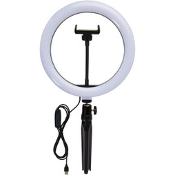 EgotierPro 124248 - Adjustable LED Ring Light Kit for Vlogging and Selfies