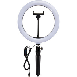 EgotierPro 124248 - Adjustable LED Ring Light Kit for Vlogging and Selfies