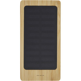 EgotierPro 124257 - Batterie de secours solaire Alata de 8 000 mAh en bambou