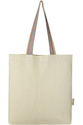 Rainbow 180 g/m² recycled cotton tote bag 5L - EgotierPro 120642