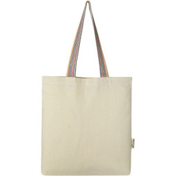 EgotierPro 120642 - Tote bag in cotone riciclato da 180 g/m² Rainbow - 5L