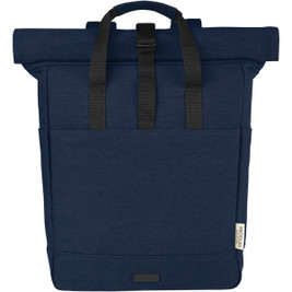 EgotierPro 120678 - Joey 15” GRS recycled canvas rolltop laptop backpack 15L