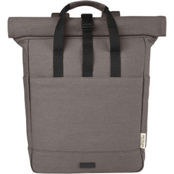 EgotierPro 120678 - Joey Återvunnen Canvas Rolltop Laptopryggsäck 15L