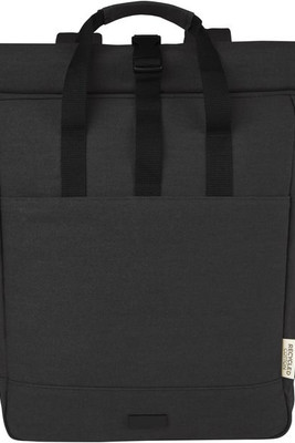 Joey 15” GRS recycled canvas rolltop laptop backpack 15L - EgotierPro 120678