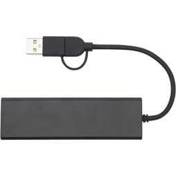 Tekiō® 124344 - Rise RCS recycled aluminium USB 2.0 hub