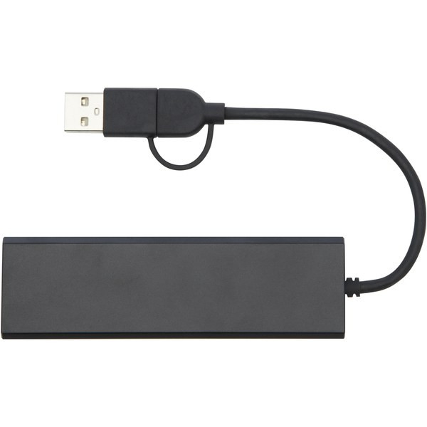 Tekiō® 124344 - Rise RCS recycled aluminium USB 2.0 hub