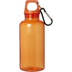 EgotierPro 100778 - Eco-Friendly 400ml Recycled Plastic Water Bottle with Carabiner