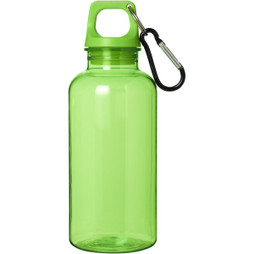 EgotierPro 100778 - Eco-Friendly 400ml Recycled Plastic Water Bottle with Carabiner
