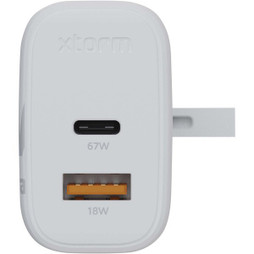 Xtorm 124407 - Xtorm XEC067G GaN² Ultra 67 W Wandladegerät mit UK-Stecker