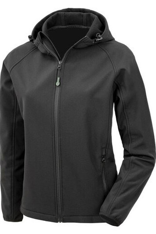 RESULT RS911F - RECYCLED 3-LAYER PRINTABLE HOODED SOFTSHELL