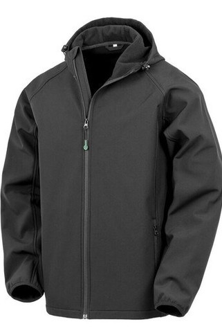 RESULT RS911M - RECYCLED 3-LAYER PRINTABLE HOODED SOFTSHELL