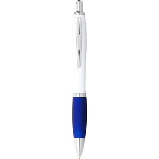 Stylo bille avec corps blanc et grip coloré Nash (encre noire) - EgotierPro 106371