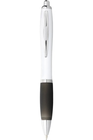 Nash ballpoint pen with white barrel and coloured grip (black ink) - EgotierPro 106371