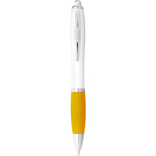 Nash ballpoint pen with white barrel and coloured grip (black ink) - EgotierPro 106371