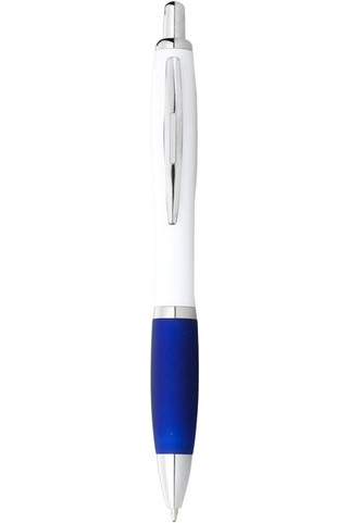Stylo bille avec corps blanc et grip coloré Nash (encre bleue) - EgotierPro 106900