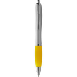 EgotierPro 107077 - Nash Kugelschreiber silbern mit farbigem Griff