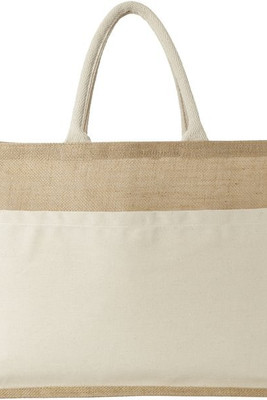 Mumbay cotton pocket jute tote bag 18L - EgotierPro 119526