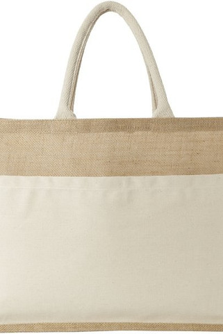 Mumbay cotton pocket jute tote bag 18L - EgotierPro 119526