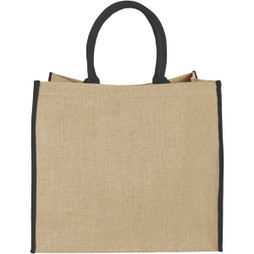 EgotierPro 120182 - Harry coloured edge jute tote bag 25L