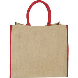 EgotierPro 120182 - Harry coloured edge jute tote bag 25L