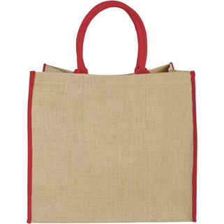 Harry coloured edge jute tote bag 25L - EgotierPro 120182
