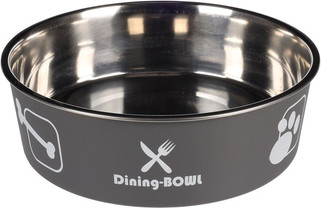 Flamingo f-1030952 - Gamelle pour la nourriture et leau Rond Anthracite & Argent