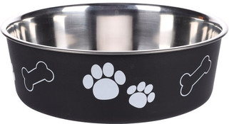 Flamingo f-1030952 - Gamelle pour la nourriture et leau Rond Anthracite & Argent